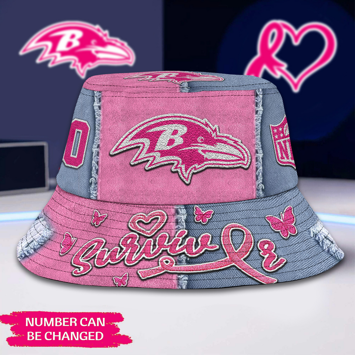 Premium NFL x BAL Cancer Survivor Bucket Hat