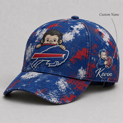 Premium NFL x BUF Curious George Custom Name Classic Cap For Passionate Game Day Fans