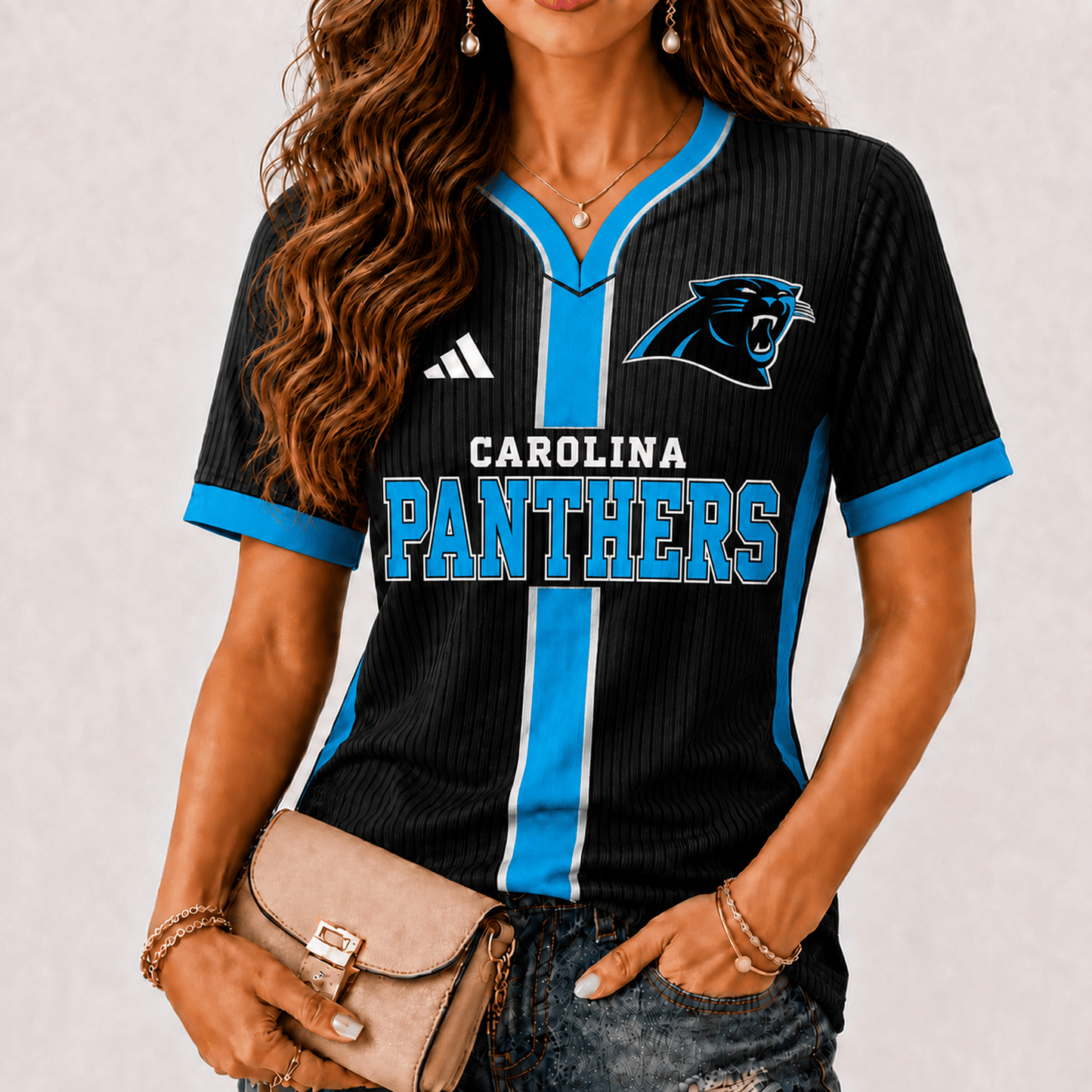 Premium NFL x CAR Game Day Women V-Neck Short Sleeve