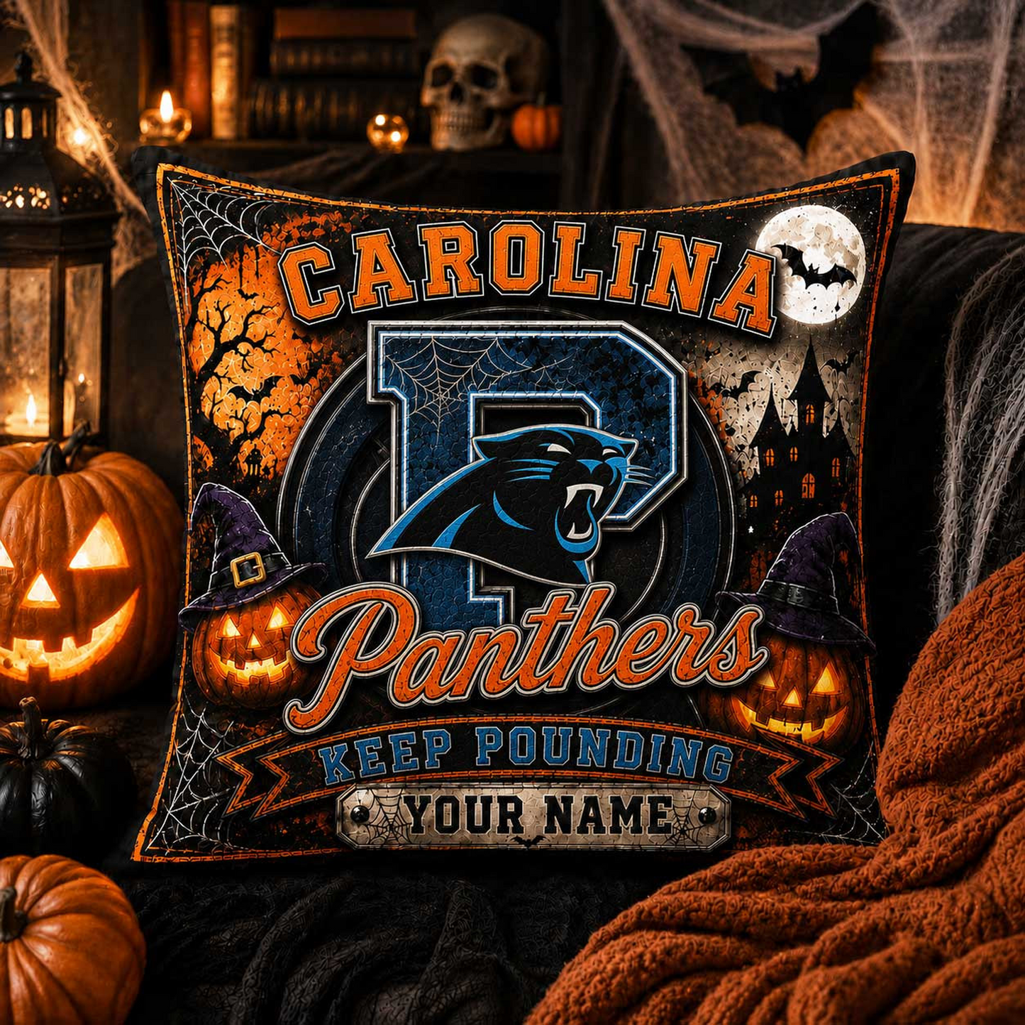Premium NFL x CAR Spooky Season Fan Personalized Pillow