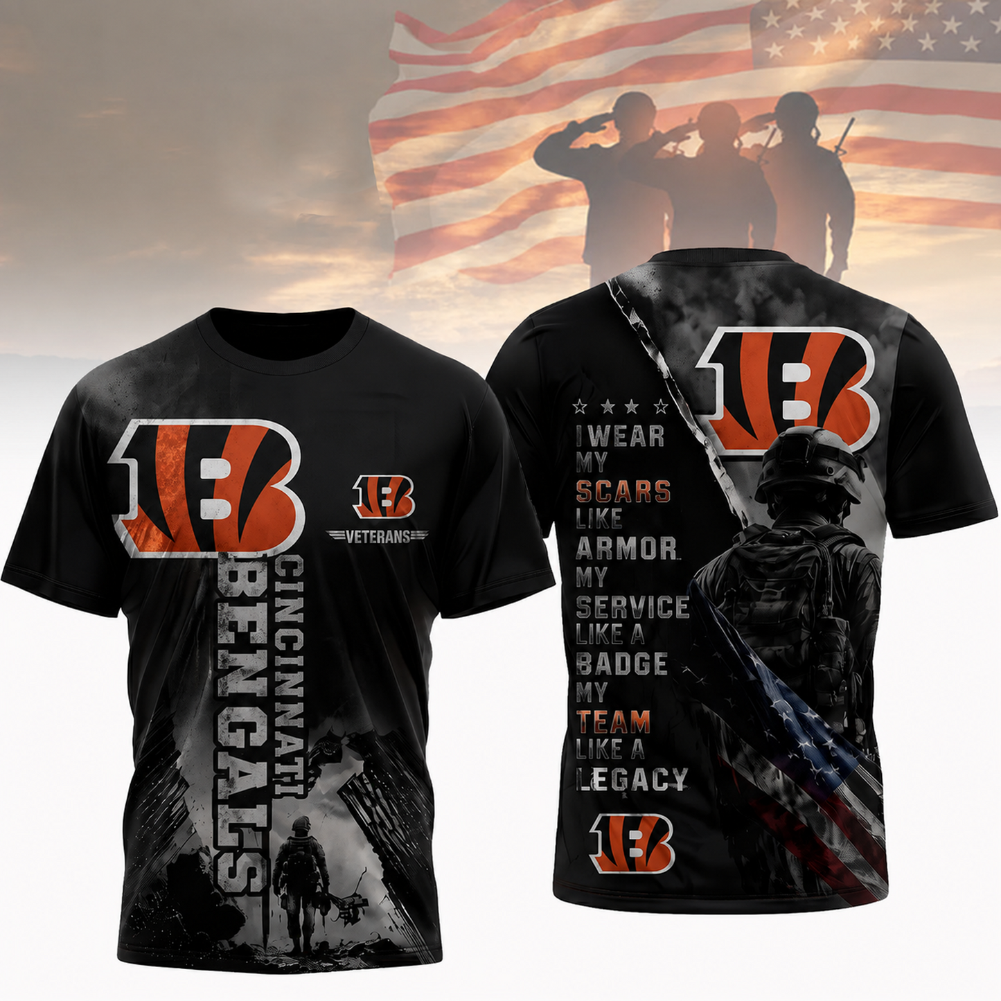 Premium NFL x CIN Veterans Legacy Team 3D Shirt