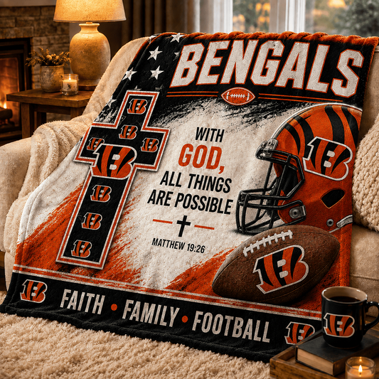 Premium NFL x CIN With God All Things Are Possible Blanket DATND TANTD 210826