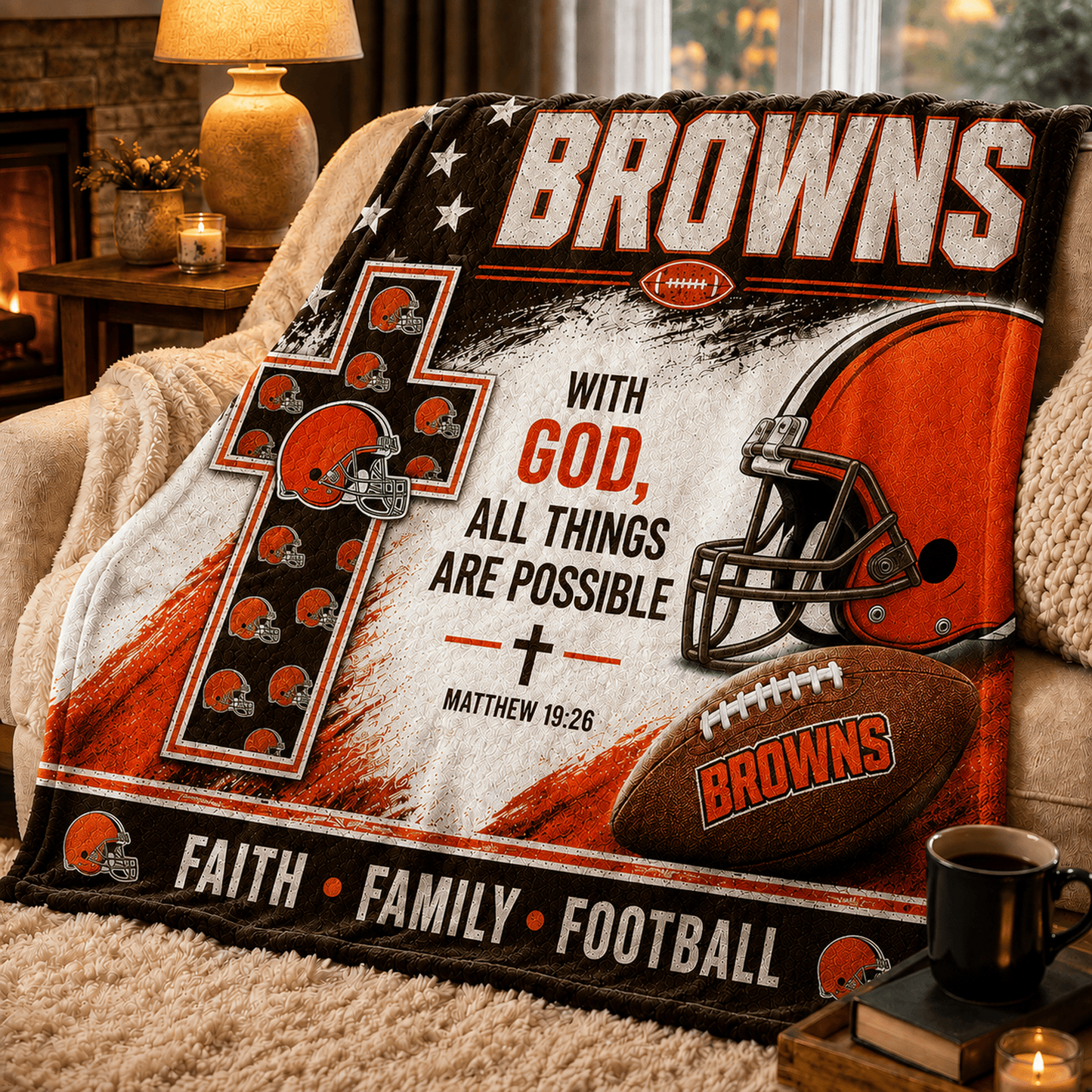 Premium NFL x CLE With God All Things Are Possible Blanket DATND TANTD 210826