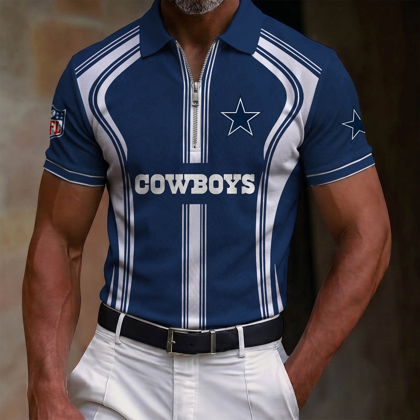 Premium NFL x DAL Quarter-Zip Polo Shirt