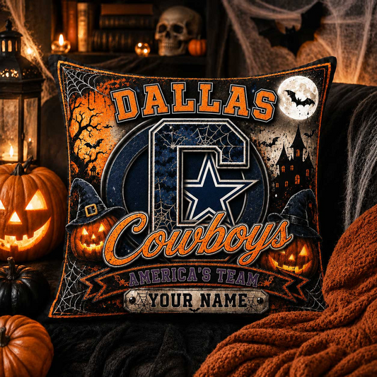 Premium NFL x DAL Spooky Season Fan Personalized Pillow