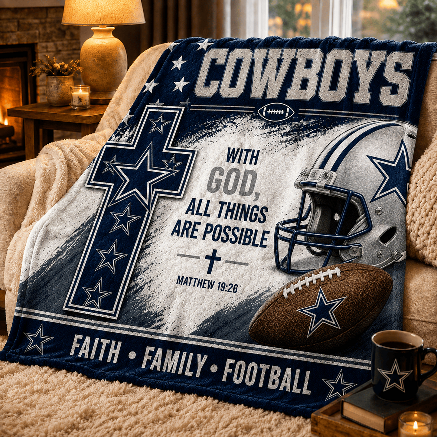 Premium NFL x DAL With God All Things Are Possible Blanket DATND TANTD 210826