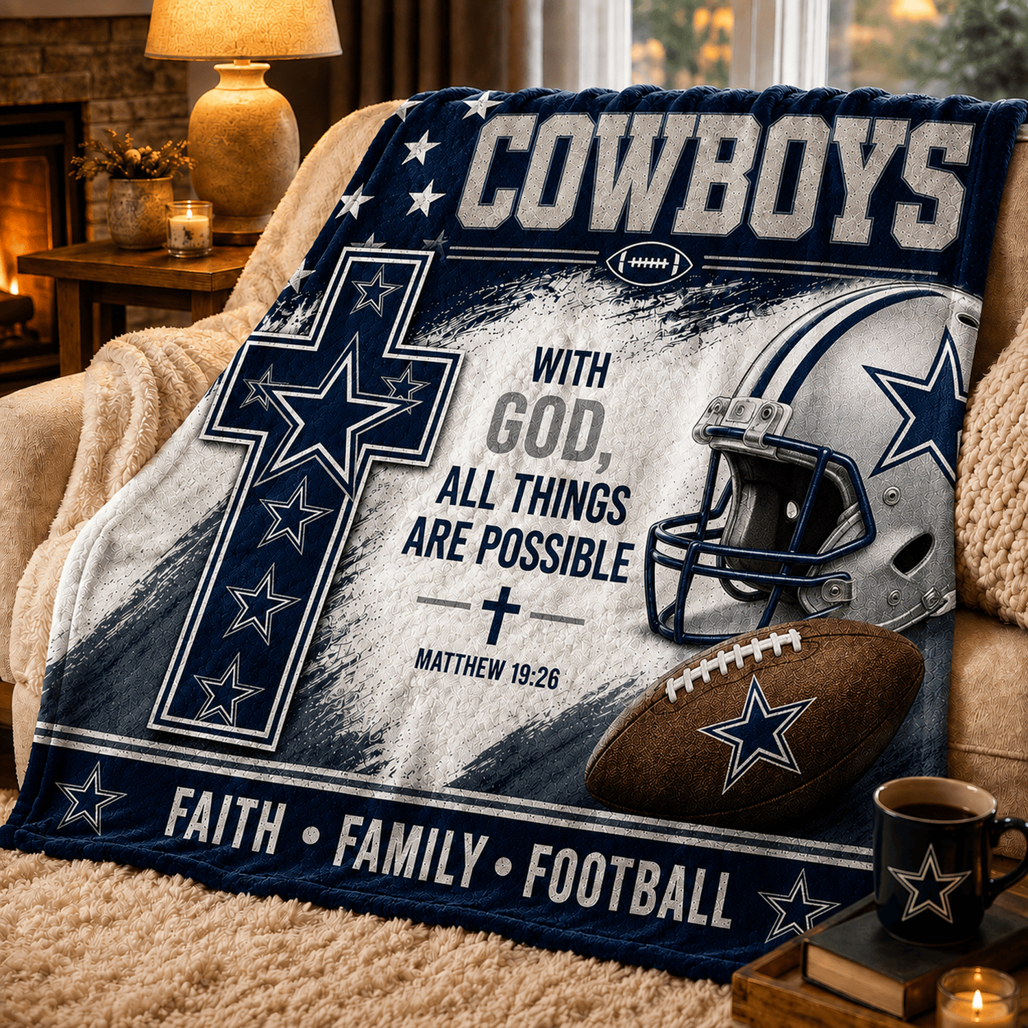 Premium NFL x DAL With God All Things Are Possible Blanket DATND TANTD 210826