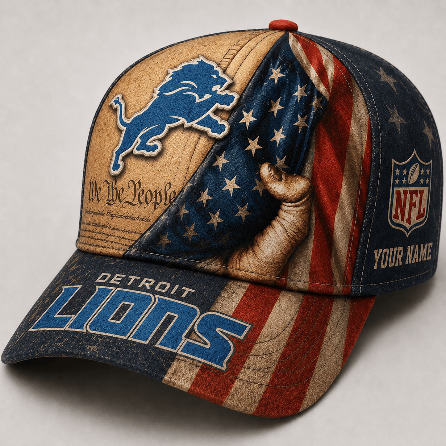 Premium NFL x DET We The People Patriotic Flag Classic Cap