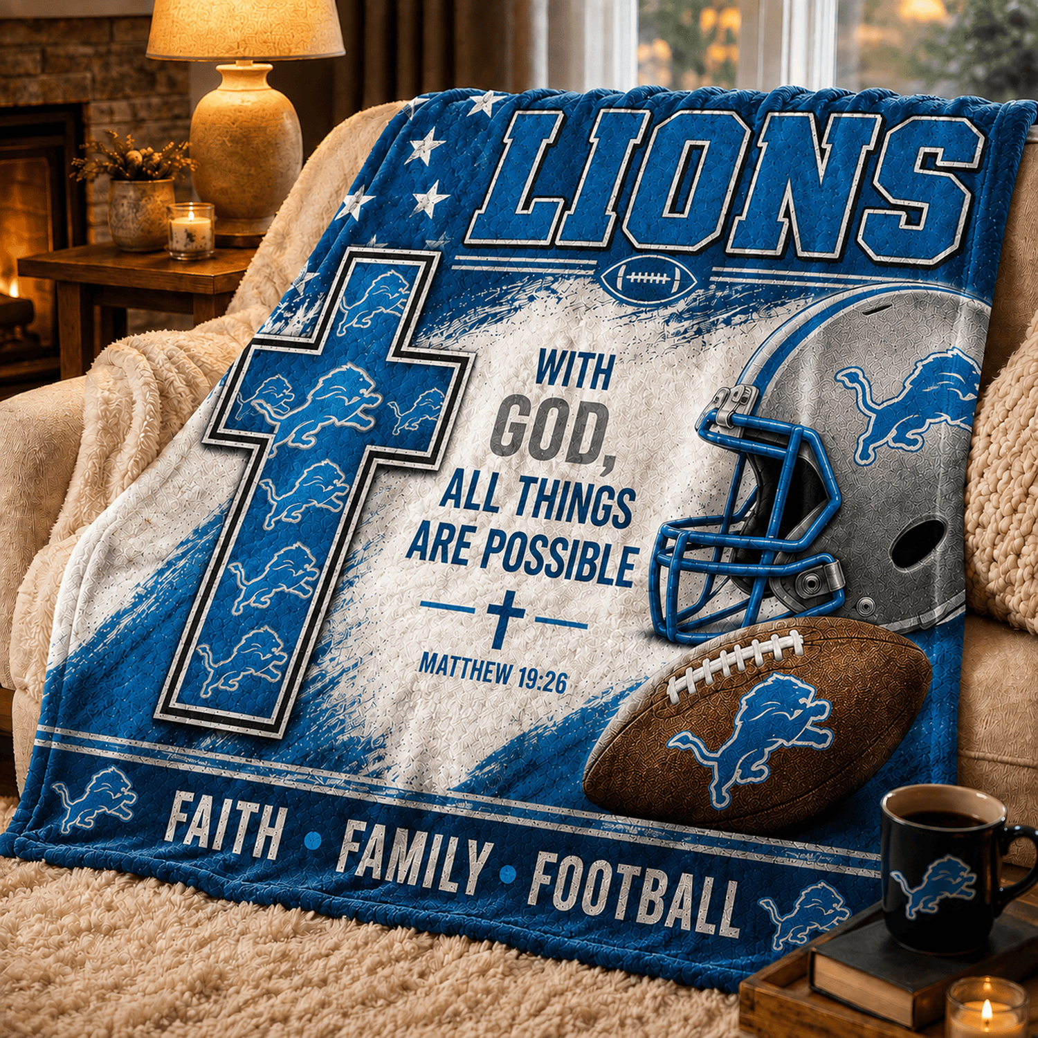 Premium NFL x DET With God All Things Are Possible Blanket DATND TANTD 210826