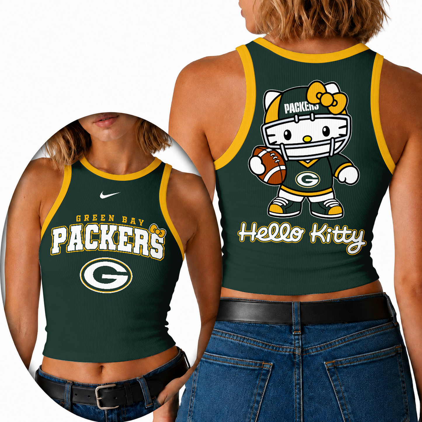 Premium NFL x GB Hello Kitty Tank Top