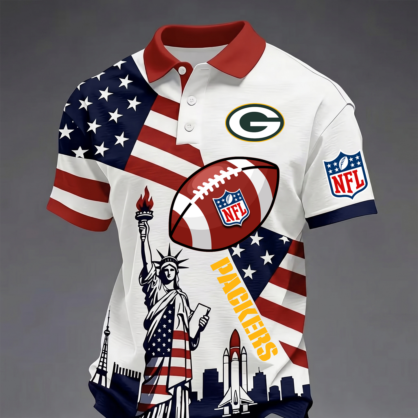 Premium NFL x GB USA 250 Year Anniversary Polo Shirt 200626