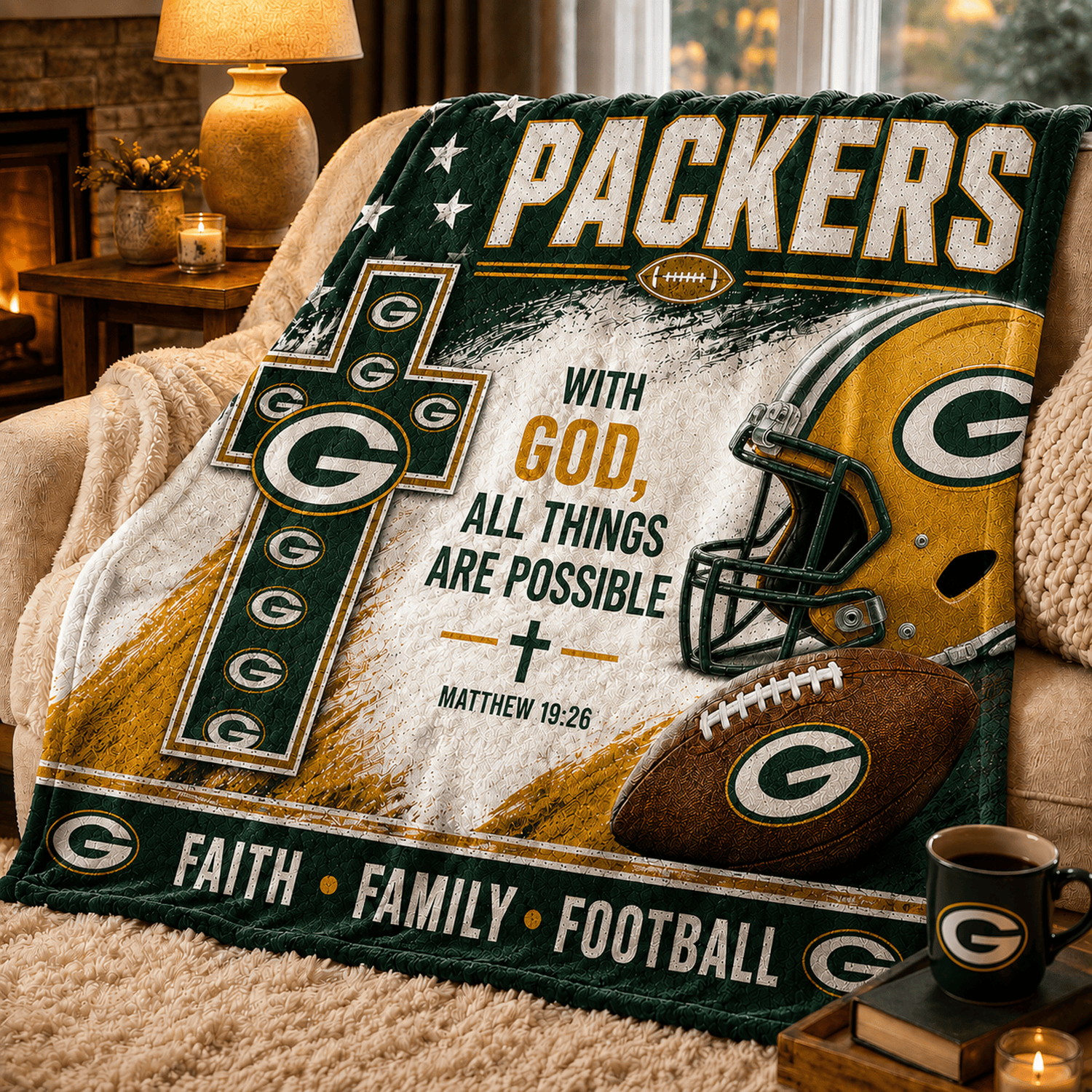 Premium NFL x GB With God All Things Are Possible Blanket DATND TANTD 210826