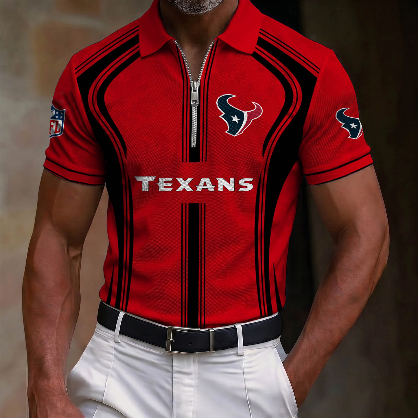 Premium NFL x HOU Quarter-Zip Polo Shirt
