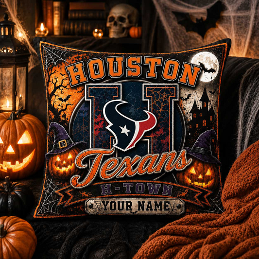 Premium NFL x HOU Spooky Season Fan Personalized Pillow