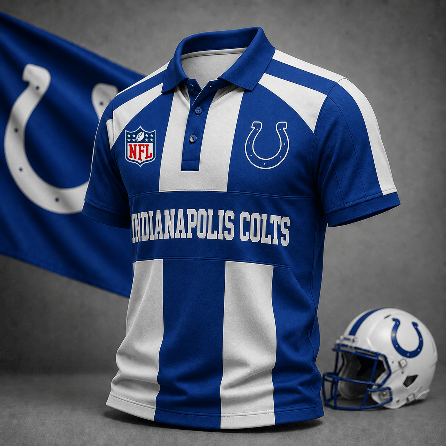 Premium NFL x IND Heritage Stripe Rugby Polo Shirt