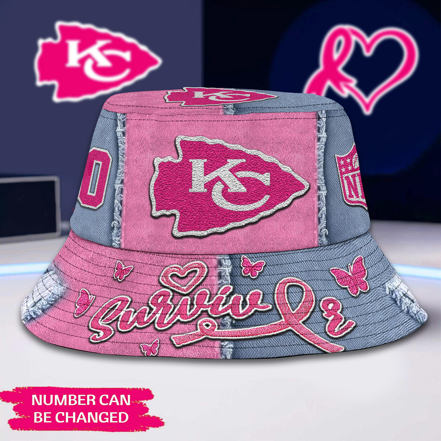 Premium NFL x KCC Cancer Survivor Bucket Hat