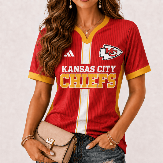 Premium NFL x KCC Game Day Women V-Neck Short Sleeve