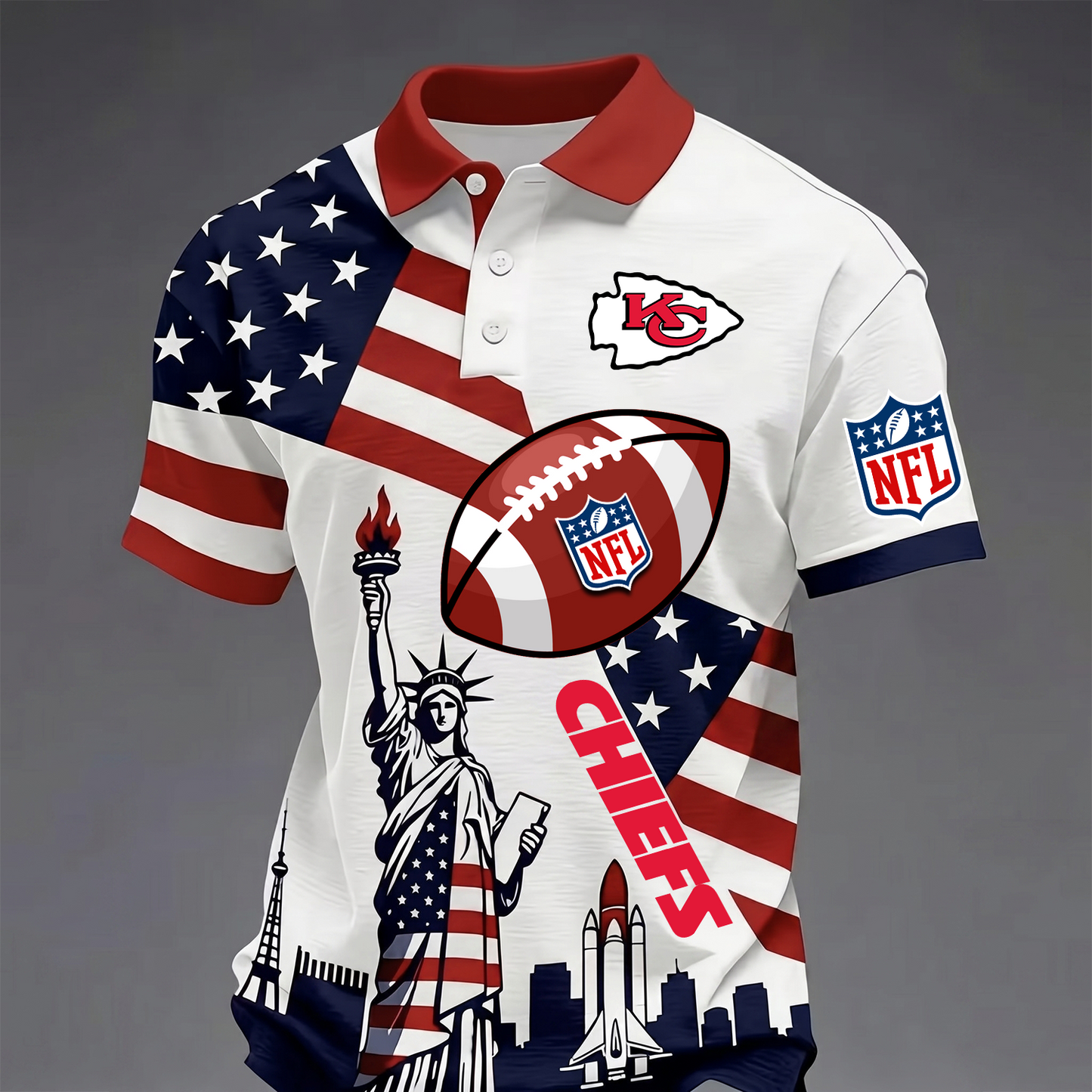 Premium NFL x KCC USA 250 Year Anniversary Polo Shirt 200626