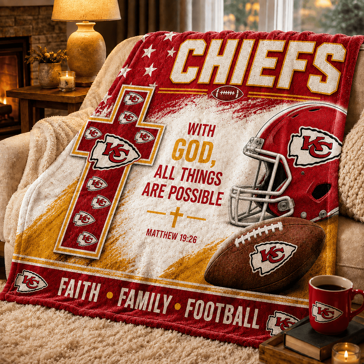Premium NFL x KCC With God All Things Are Possible Blanket DATND TANTD 210826