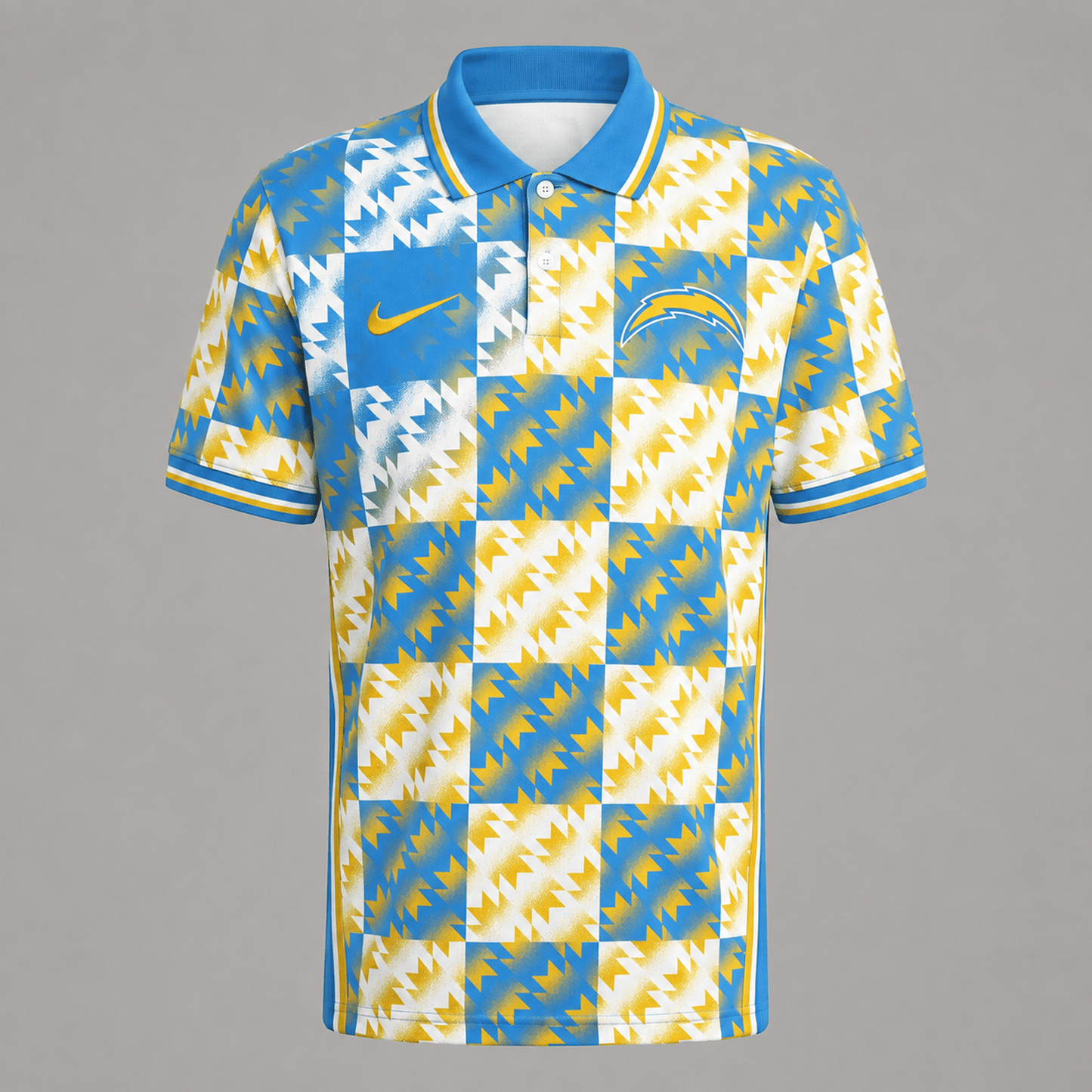 Premium NFL x LAC Menƒ??s Retro Geometric Pattern Polo Shirt