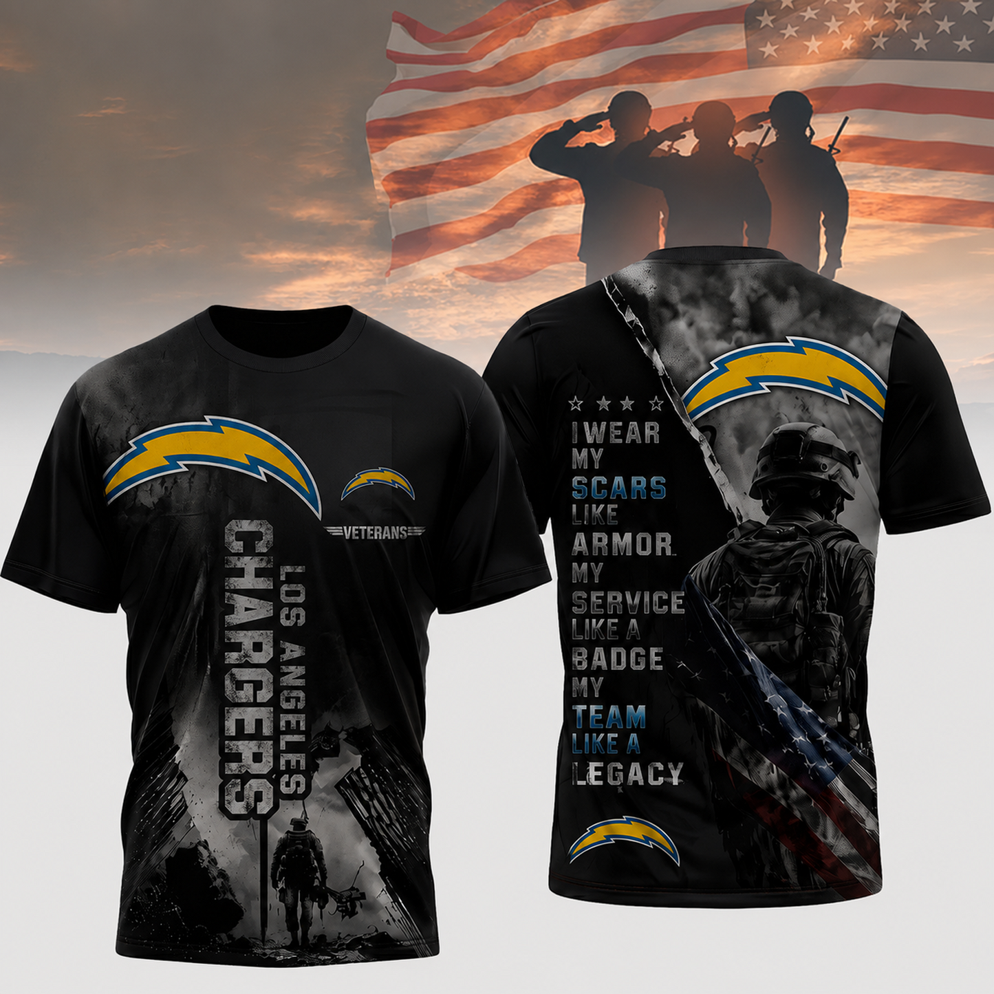 Premium NFL x LAC Veterans Legacy Team 3D Shirt