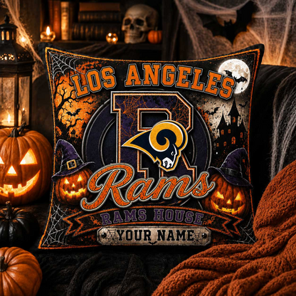 Premium NFL x LAR Spooky Season Fan Personalized Pillow