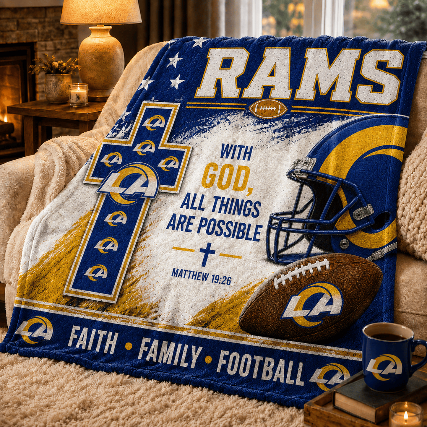 Premium NFL x LAR With God All Things Are Possible Blanket DATND TANTD 210826