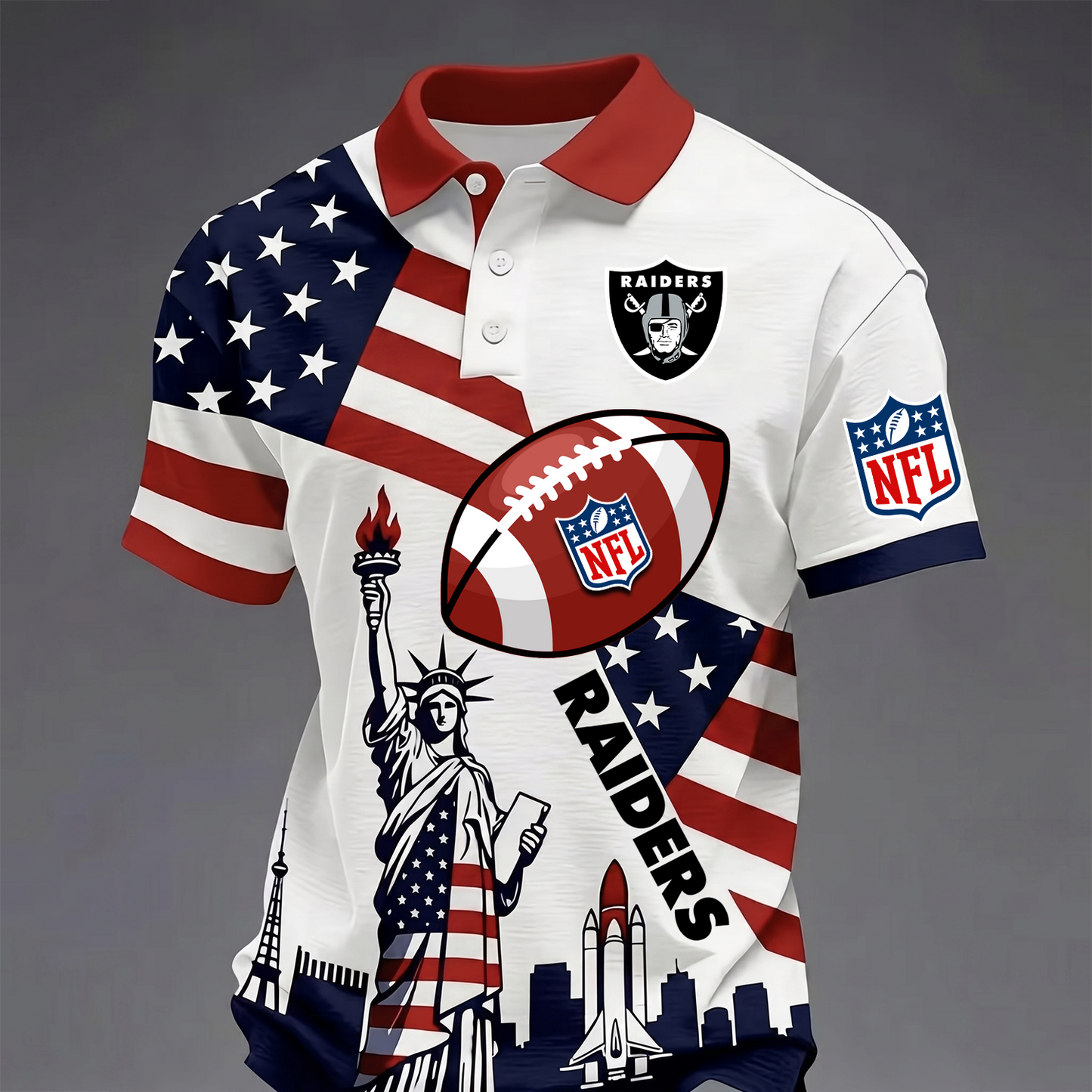 Premium NFL x LVR USA 250 Year Anniversary Polo Shirt 200626