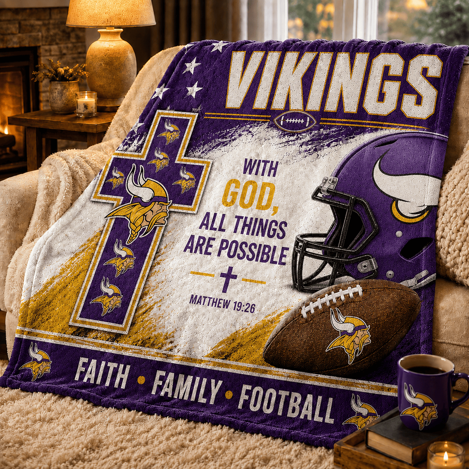 Premium NFL x MIN With God All Things Are Possible Blanket DATND TANTD 210826