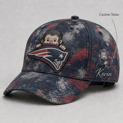 Premium NFL x NEP Curious George Custom Name Classic Cap For Passionate Game Day Fans