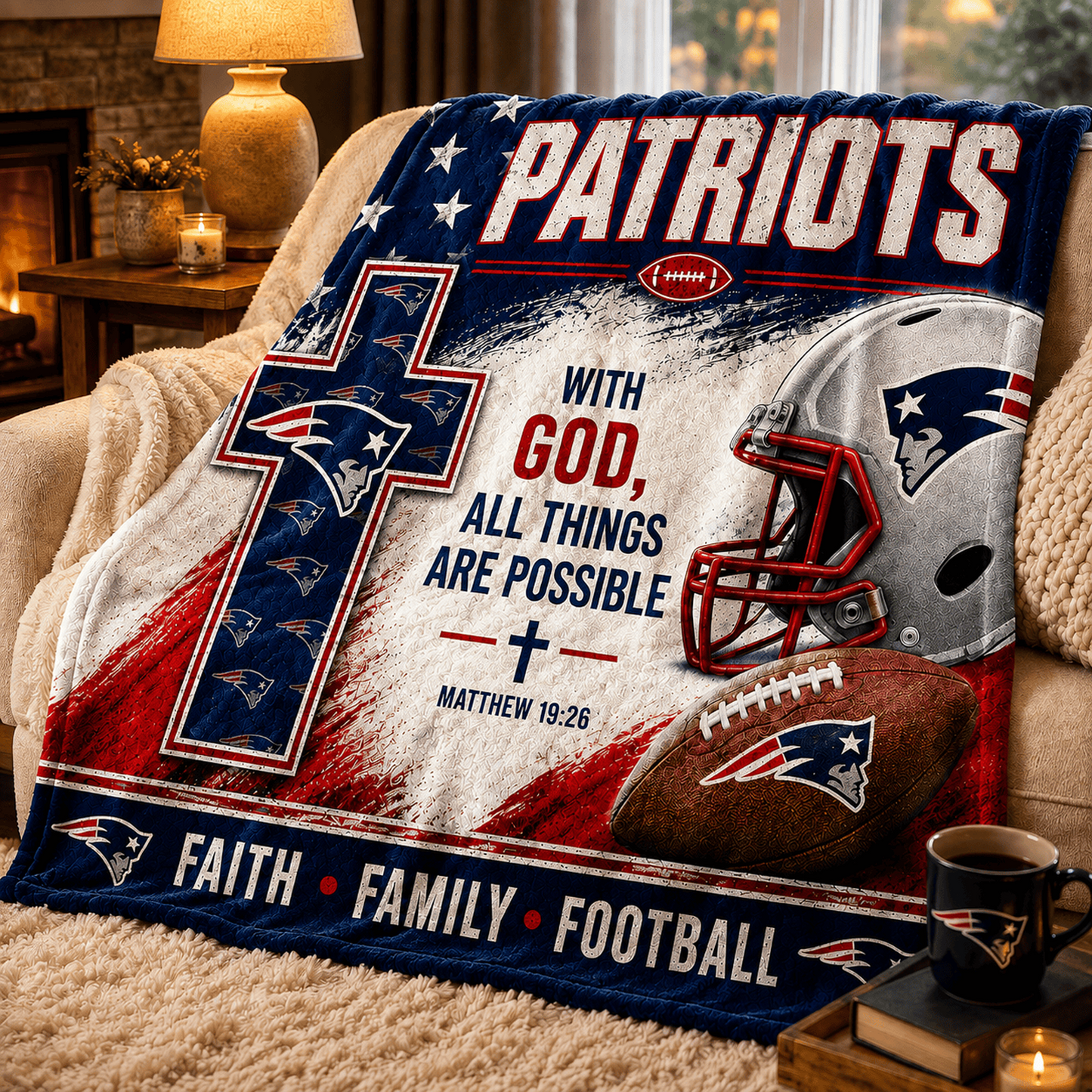 Premium NFL x NEP With God All Things Are Possible Blanket DATND TANTD 210826
