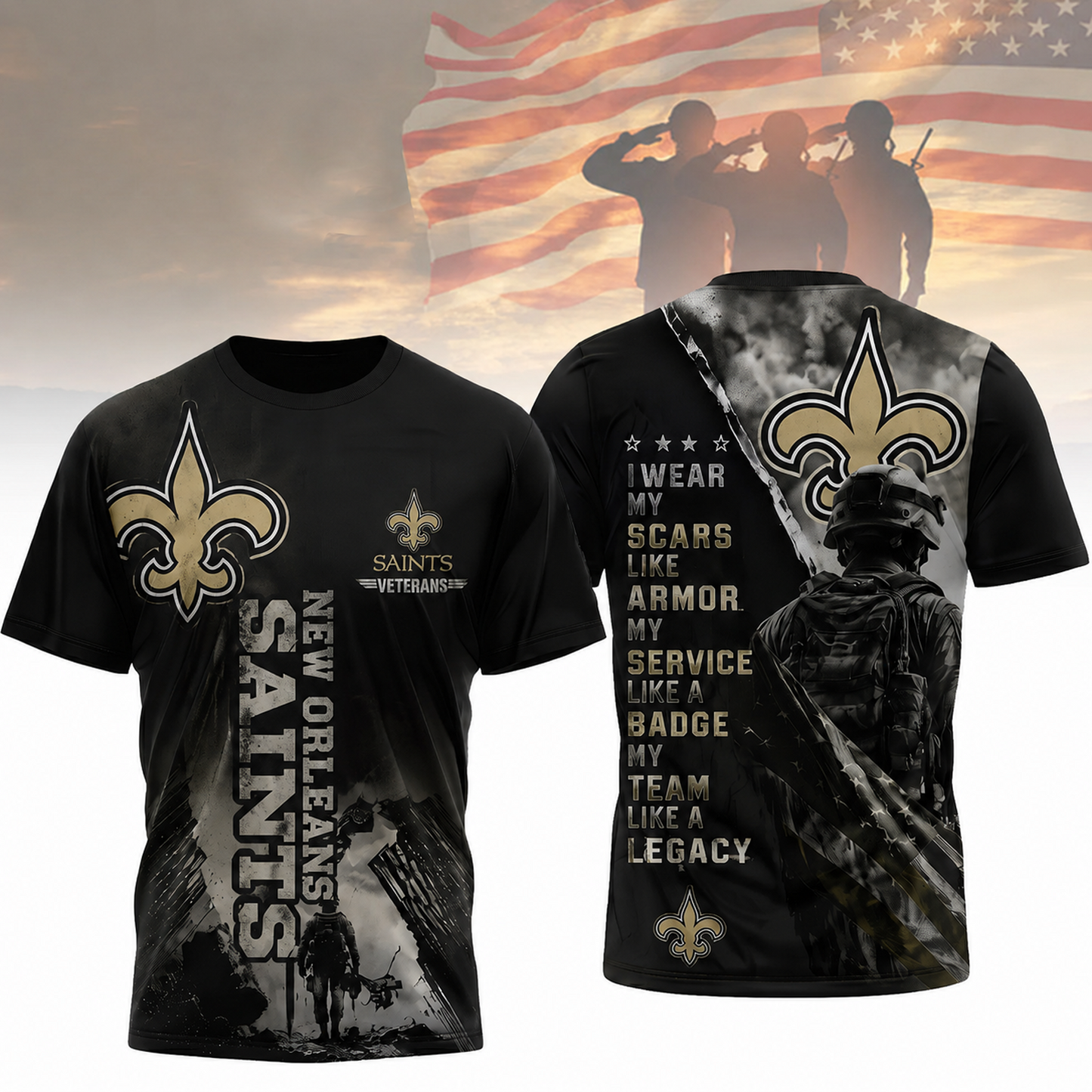Premium NFL x NO Veterans Legacy Team 3D Shirt