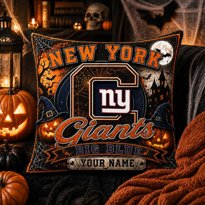 Premium NFL x NYG Spooky Season Fan Personalized Pillow