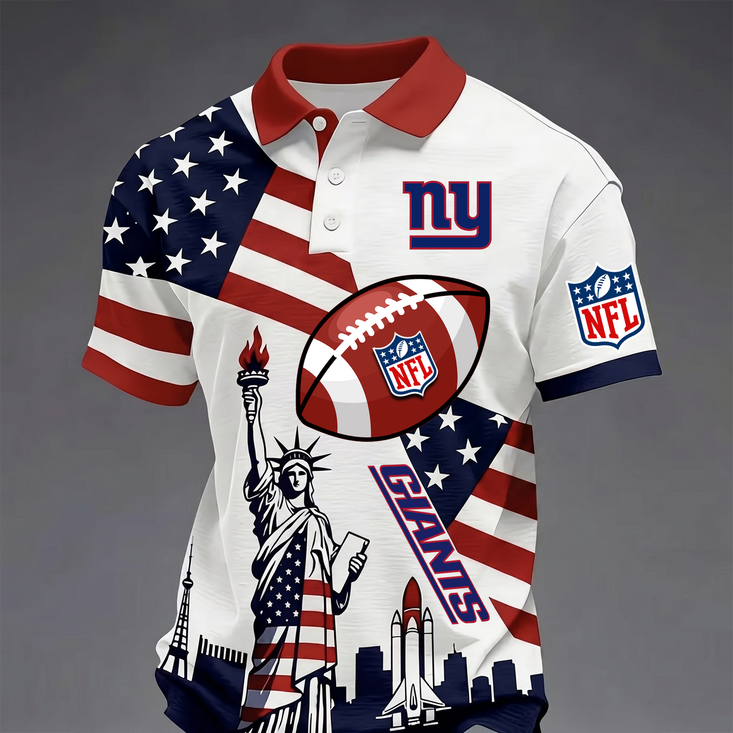 Premium NFL x NYG USA 250 Year Anniversary Polo Shirt 200626