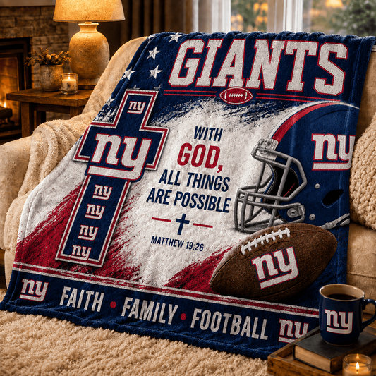 Premium NFL x NYG With God All Things Are Possible Blanket DATND TANTD 210826