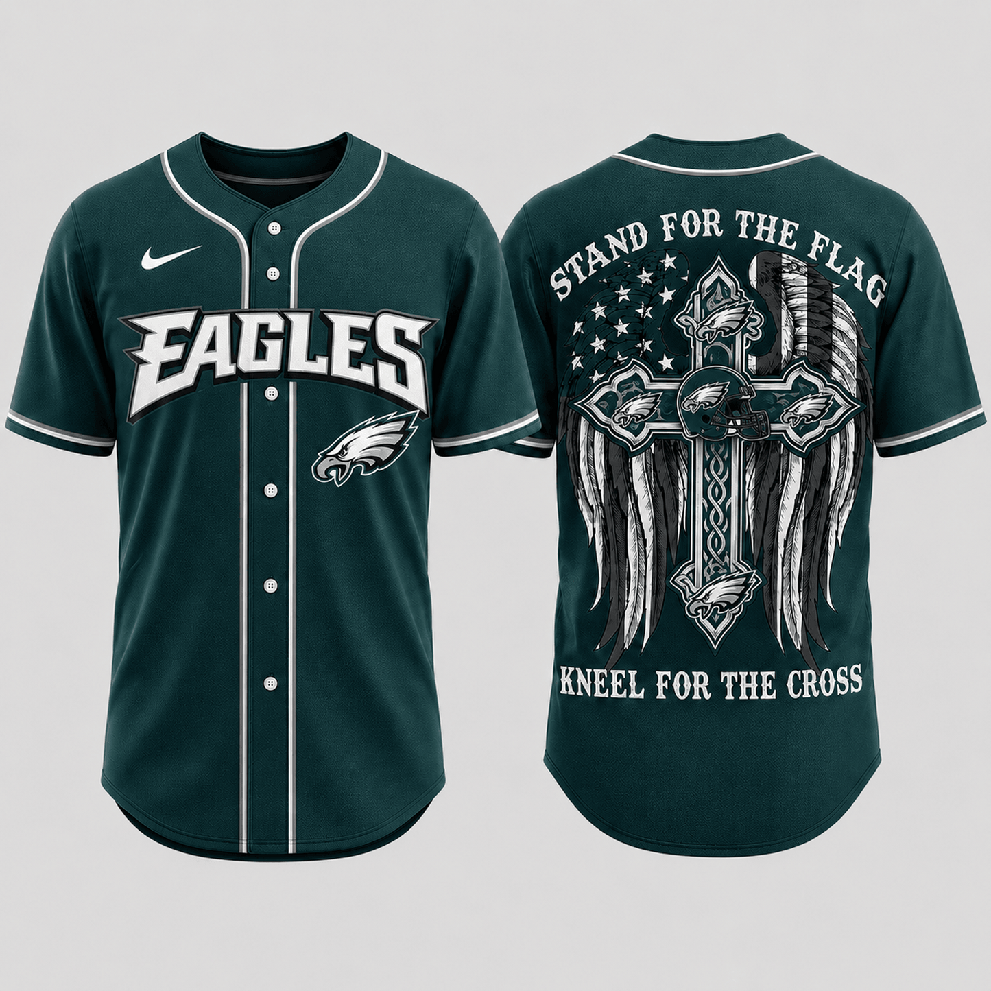 Premium NFL x PHI Stand For The Flag Kneel For The Cross Jersey Shirt