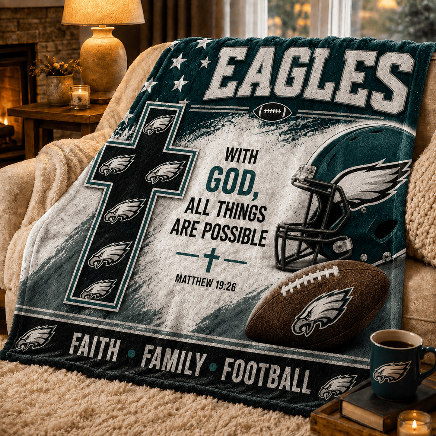 Premium NFL x PHI With God All Things Are Possible Blanket DATND TANTD 210826