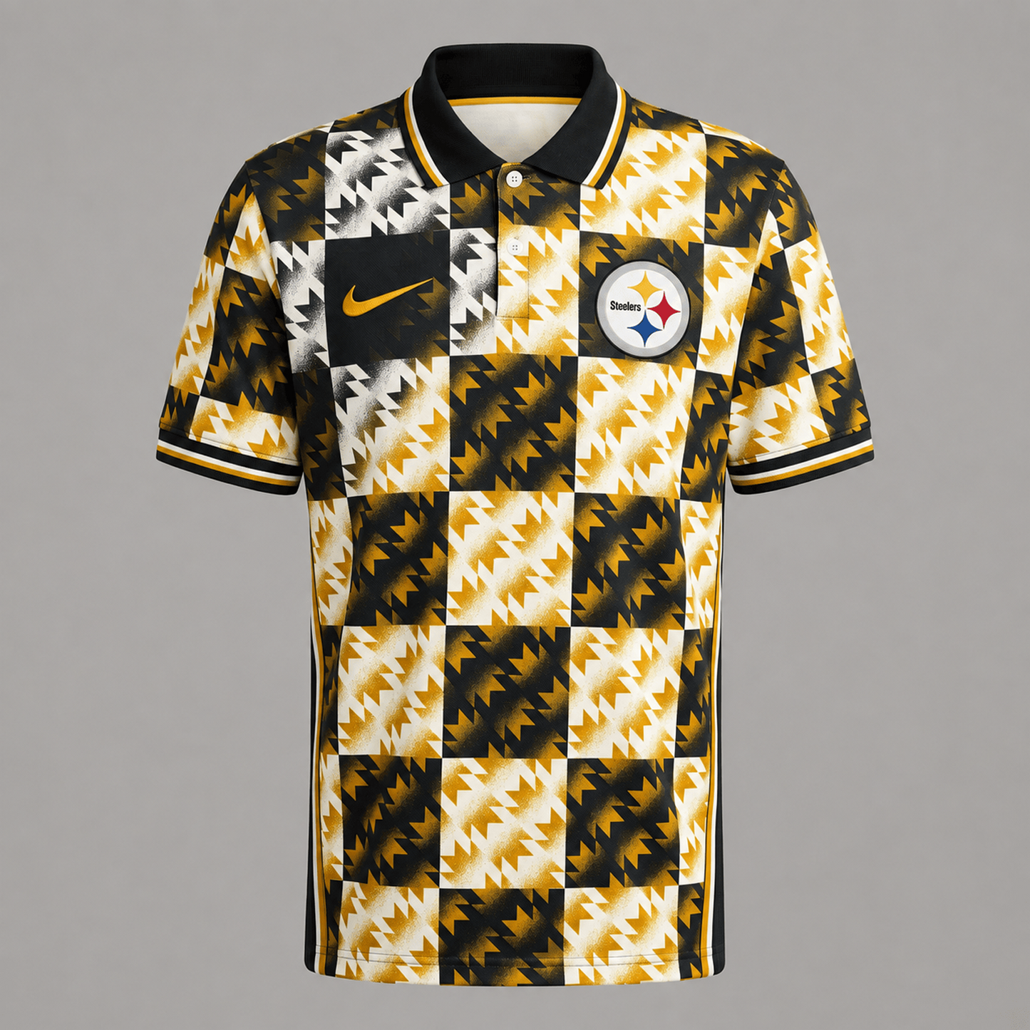 Premium NFL x PIT Menƒ??s Retro Geometric Pattern Polo Shirt