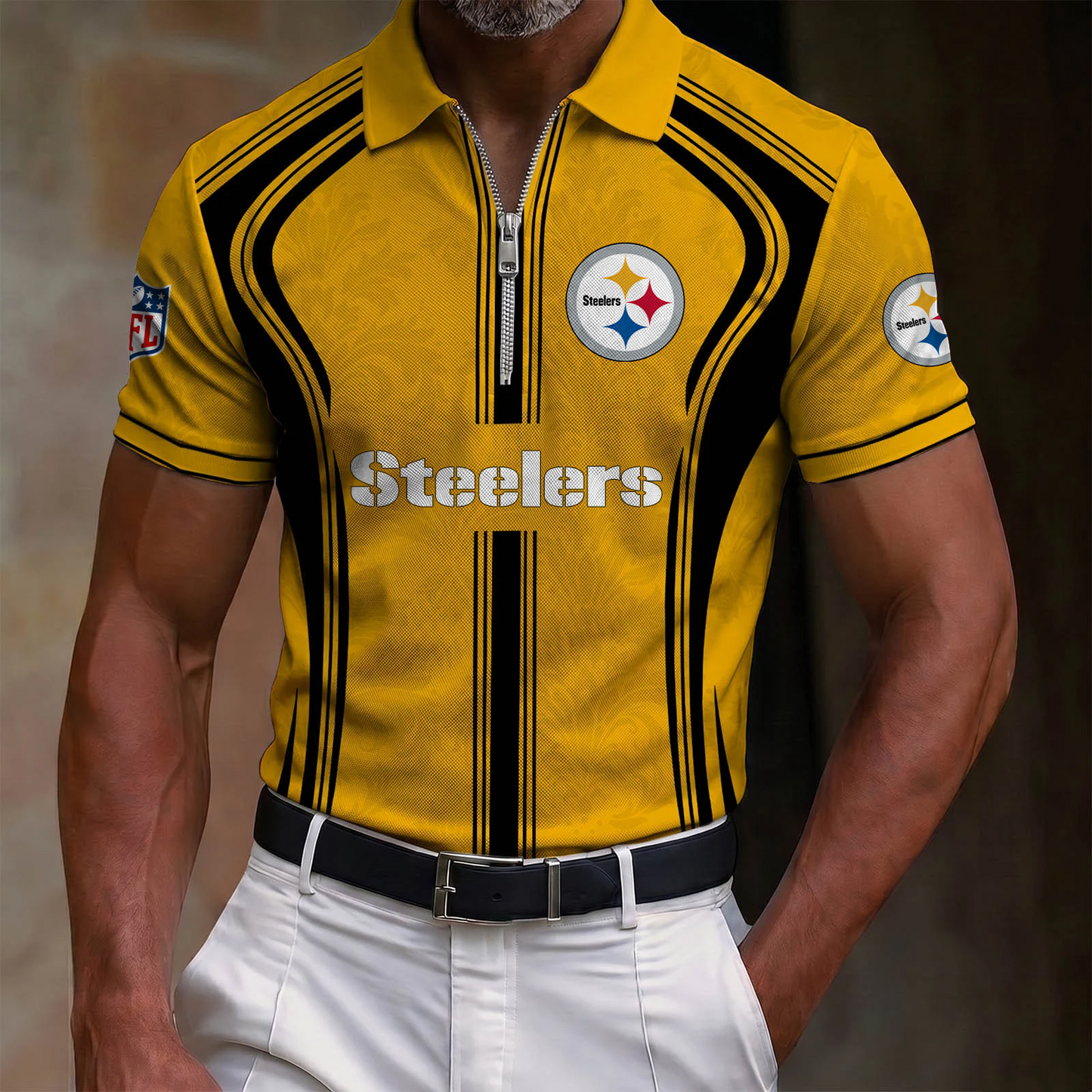 Premium NFL x PIT Quarter-Zip Polo Shirt