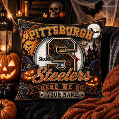 Premium NFL x PIT Spooky Season Fan Personalized Pillow