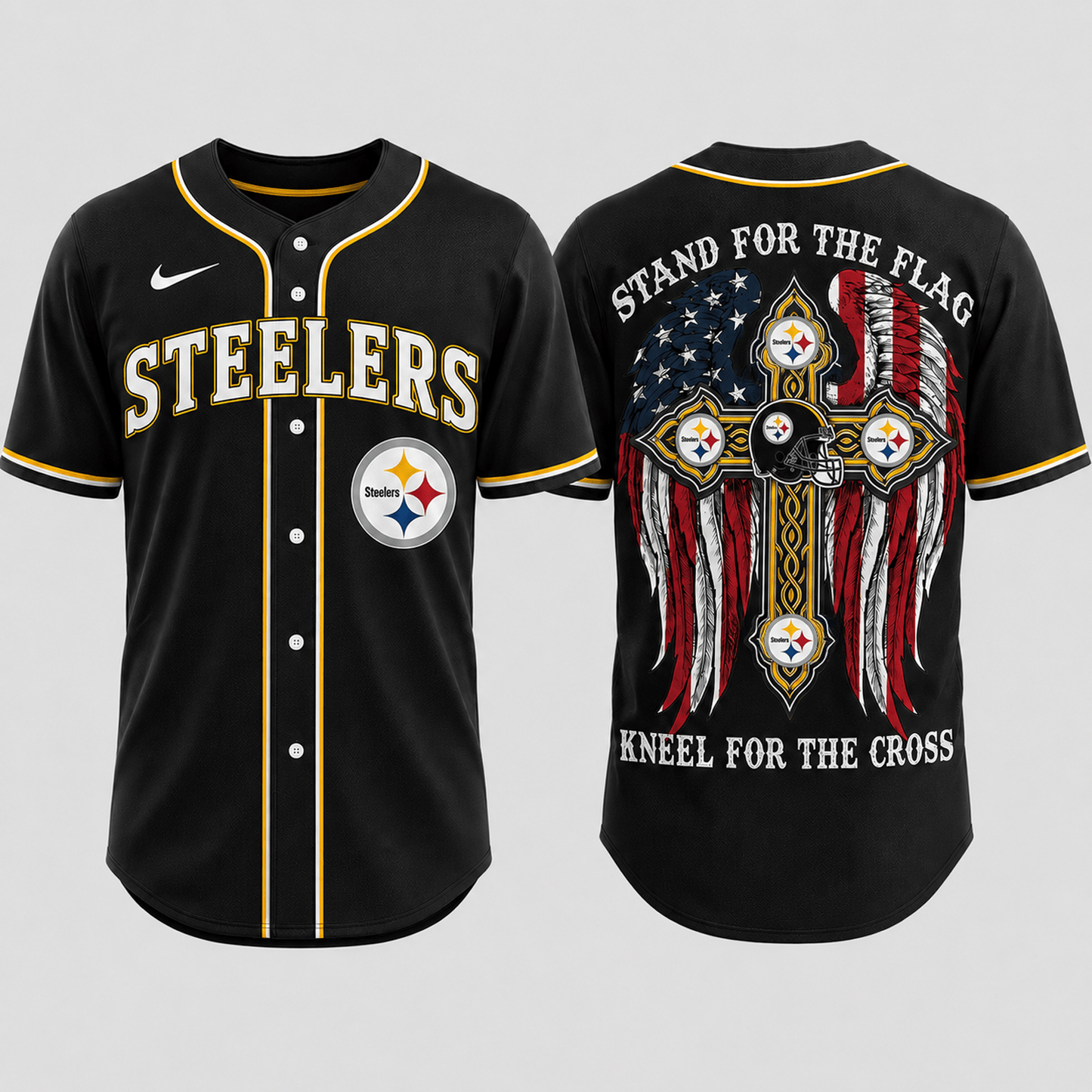 Premium NFL x PIT Stand For The Flag Kneel For The Cross Jersey Shirt