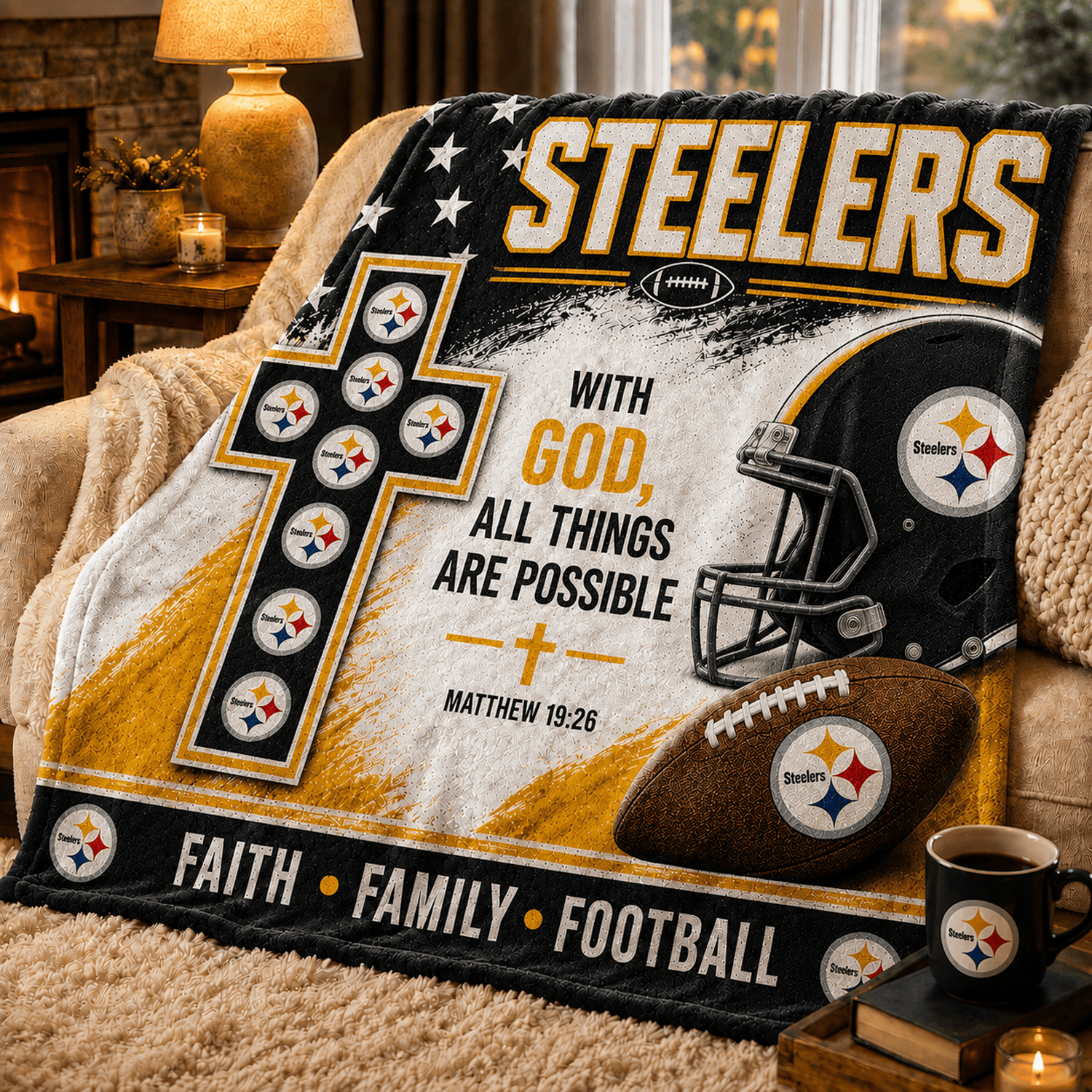 Premium NFL x PIT With God All Things Are Possible Blanket DATND TANTD 210826