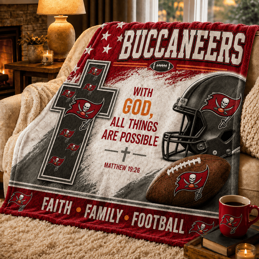 Premium NFL x TB With God All Things Are Possible Blanket DATND TANTD 210826