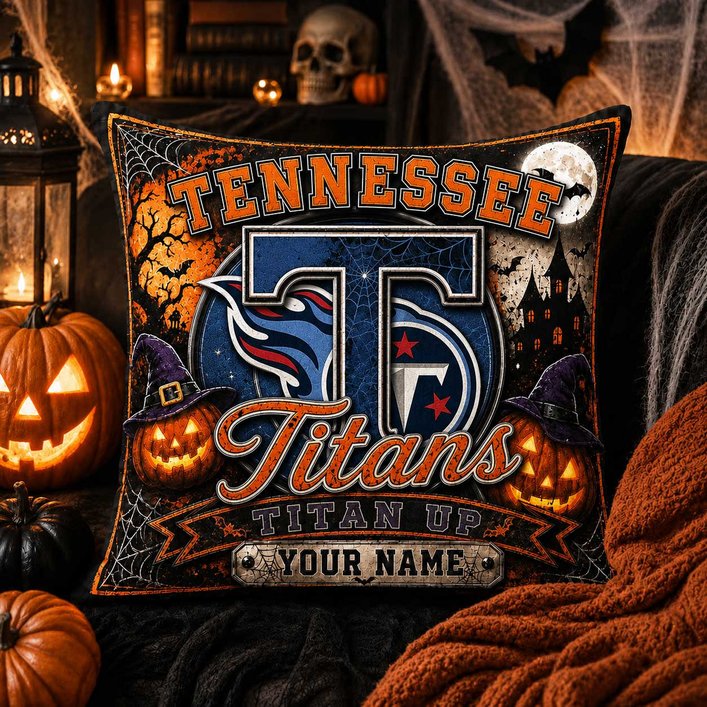 Premium NFL x TEN Spooky Season Fan Personalized Pillow
