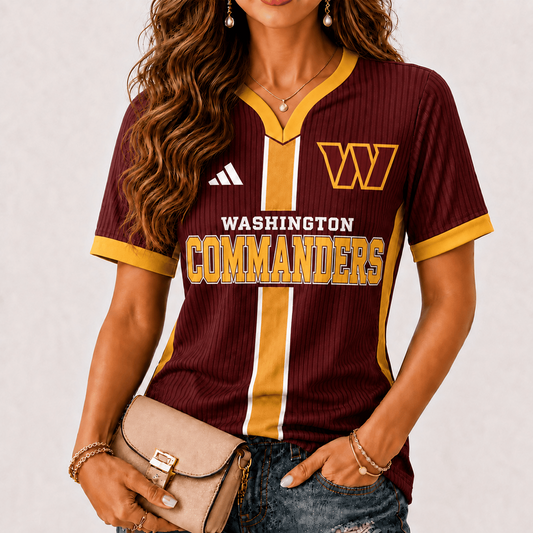 Premium NFL x WAS Game Day Women V-Neck Short Sleeve