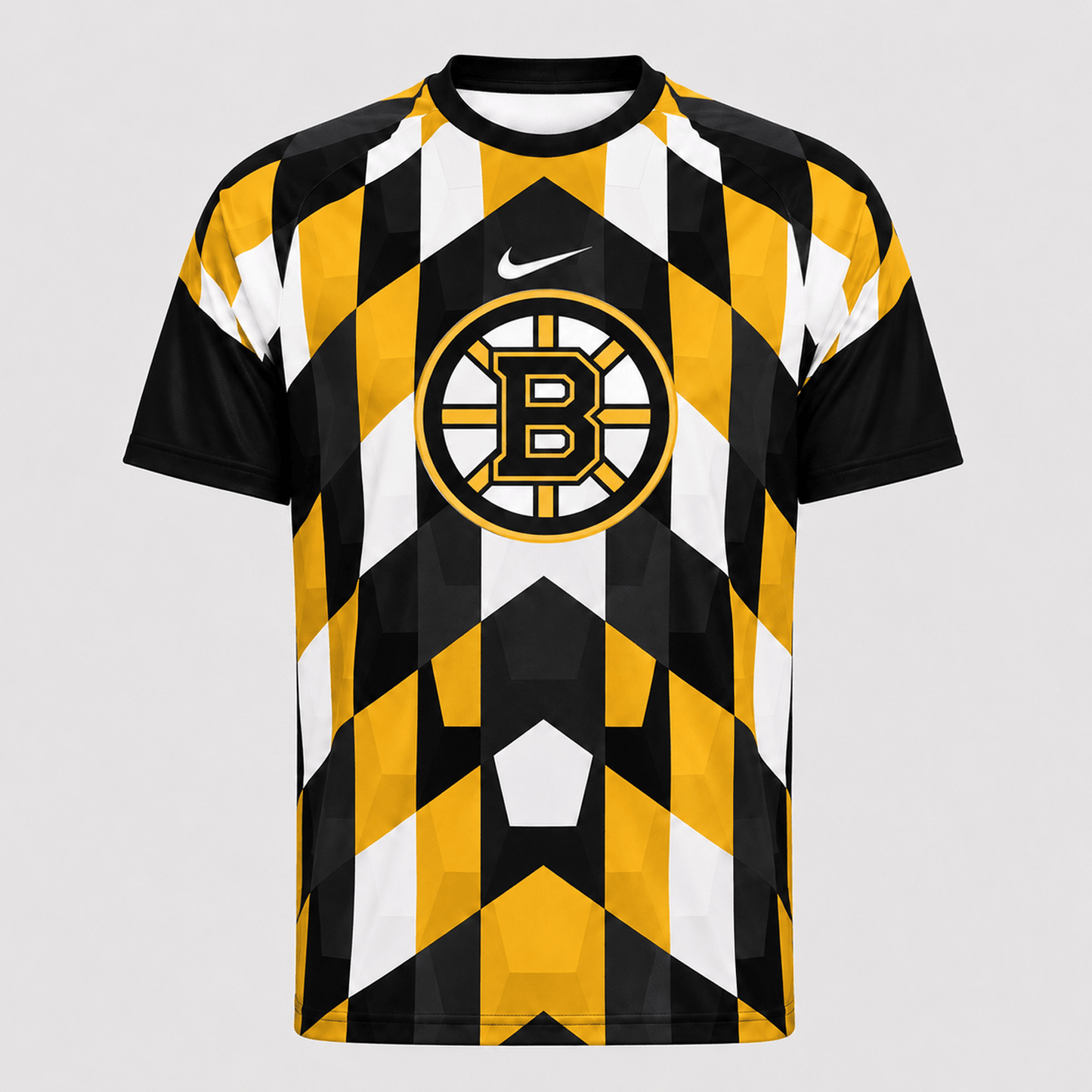 Premium NHL x BOS Vintage Diamond Grid Hockey T-Shirt
