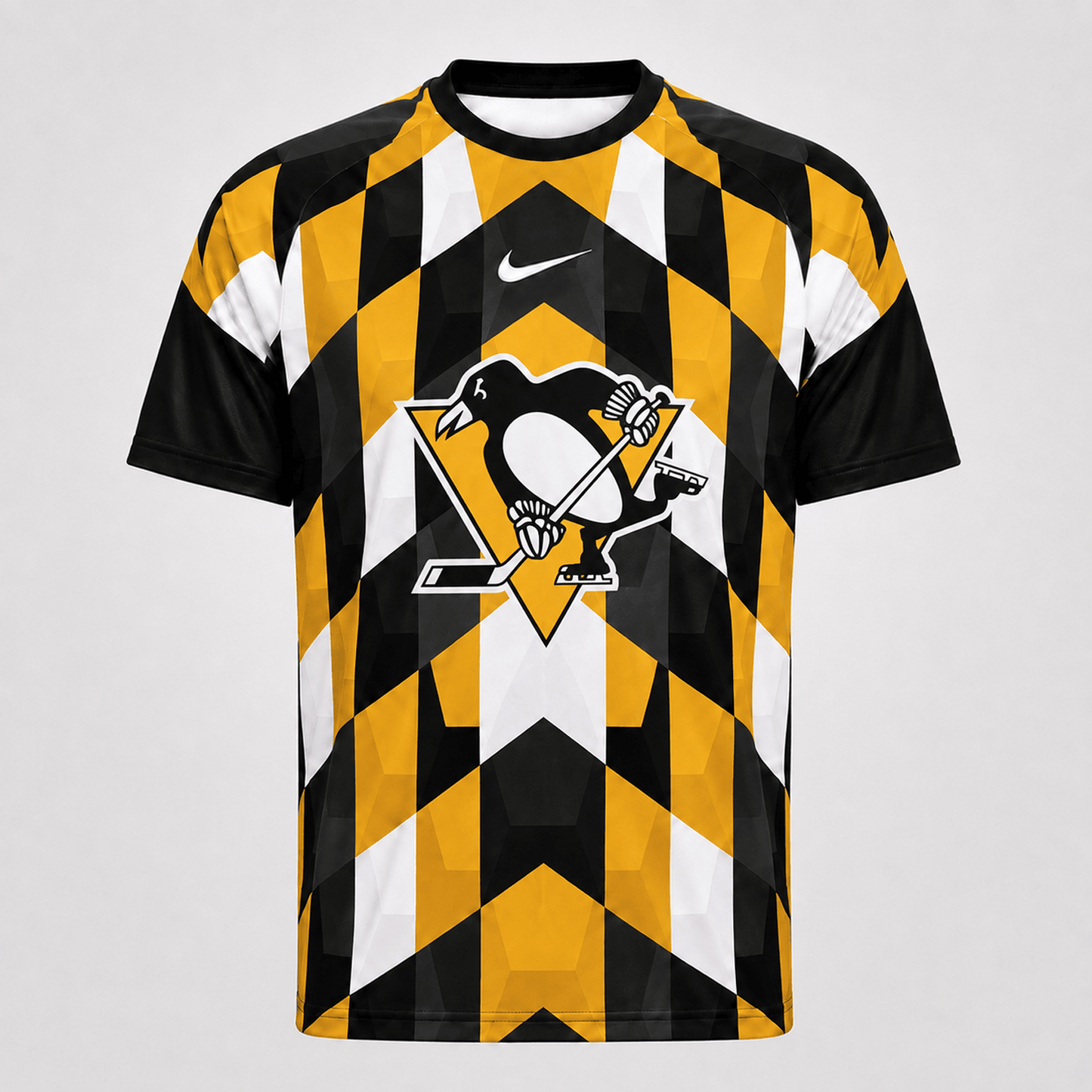 Premium NHL x PIT Vintage Diamond Grid Hockey T-Shirt