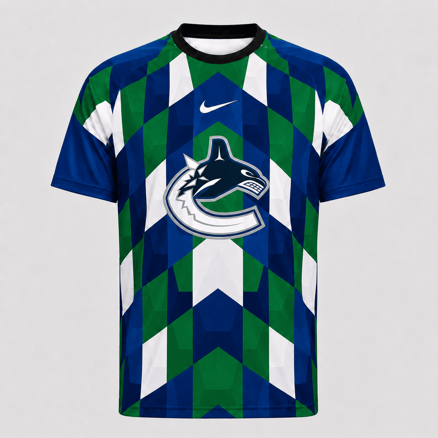 Premium NHL x VAN Vintage Diamond Grid Hockey T-Shirt
