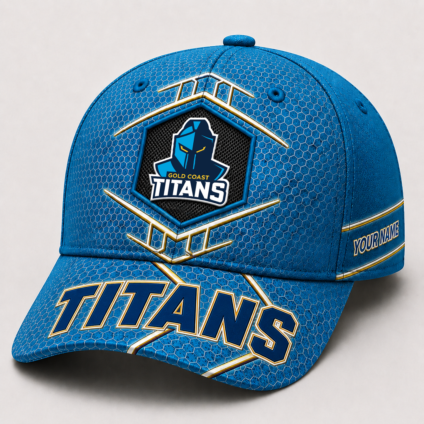 Premium NRL x GCT Honeycomb Custom Name Cap for Loyal Fans