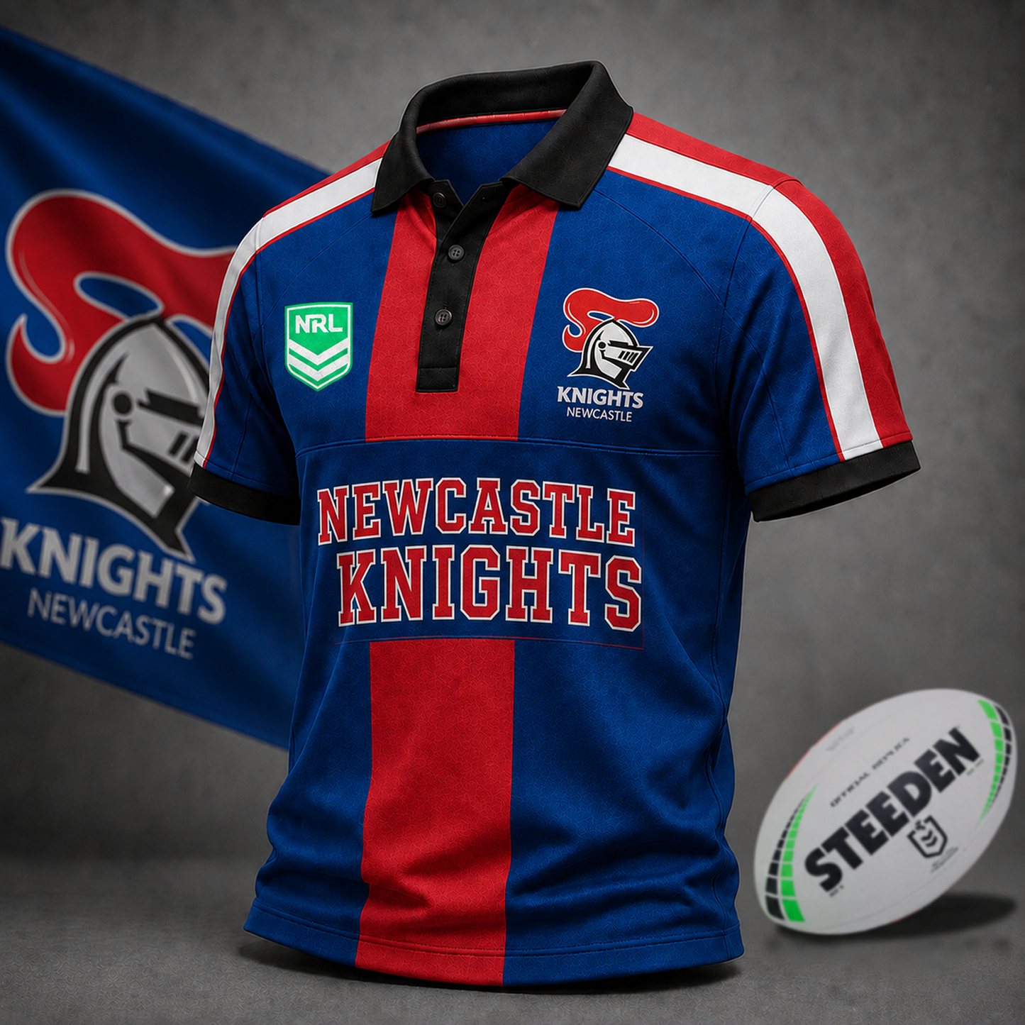 Premium NRL x NEW Heritage Stripe Rugby Polo Shirt